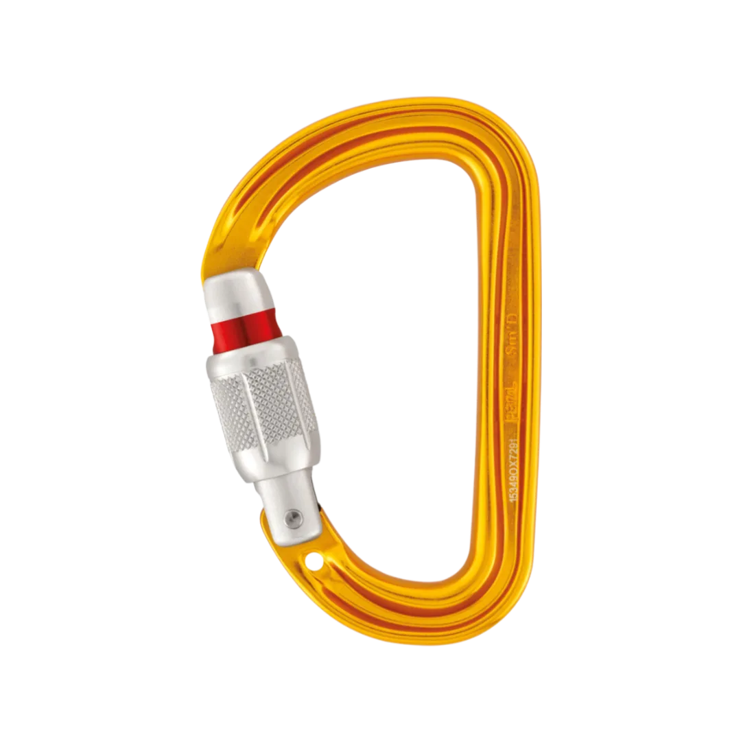 Mousqueton PETZL S'MD Screw - Aluminium Forme D - 27kN - Verrouillage ScrewLock - 110mm